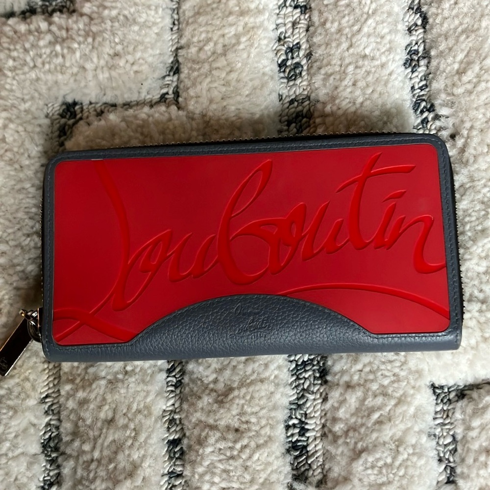 Christian Louboutin wallet red and grey RARE